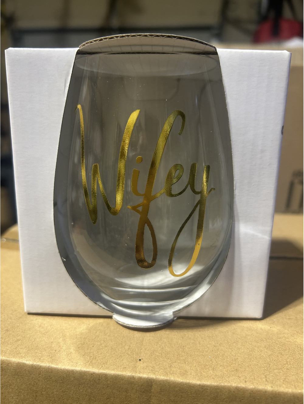 4 PACK Of "WIFEY" Stemless Wine Glass